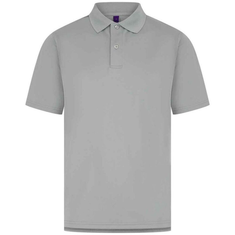 Henbury Mens Pique Polo Shirt / Silver